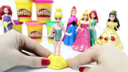 Disney Princess MagiClip Collection Princesses Play Doh Dresses Magic-Clip Dolls Videos Princesas