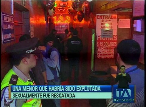 Menor que habría sido explotada sexualmente fue rescatada de un prostíbulo
