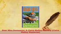 PDF  Dear Miss Demeanor A Claire Malloy Mystery Claire Malloy Mysteries  EBook