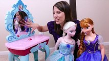 Frozen Elsa My Size Doll DisneyCarToys Dress Up Makeover Elsa Costume With Crystal Kingdom Vanity