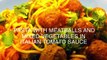 Pasta with meatballs and mixed vegetables in Italian tomato sauce (義式番茄醬雜菜肉丸義大利麵)