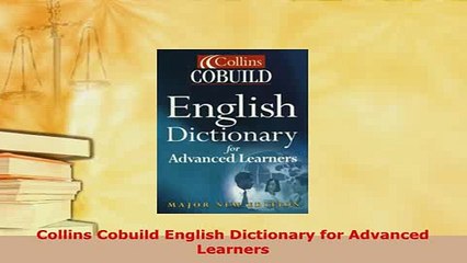 PDF  Collins Cobuild English Dictionary for Advanced Learners Download Online