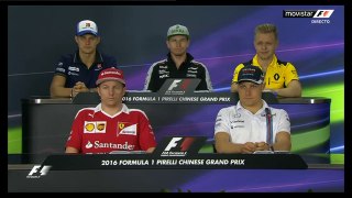 F1 2016 Chinese GP - Drivers Press Conference