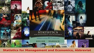 Statistics for Management and Economics Abbreviat