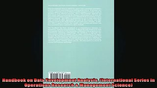 FREE PDF  Handbook on Data Envelopment Analysis International Series in Operations Research  READ ONLINE