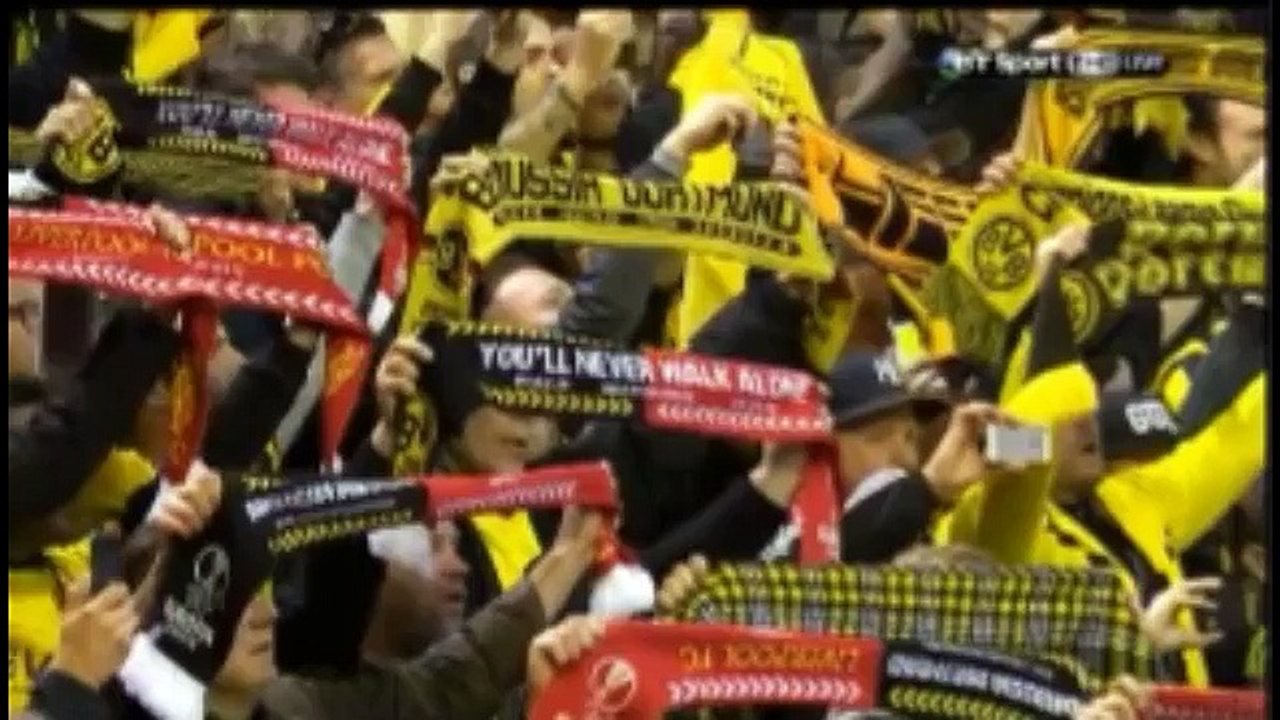 YNWA sang at Anfield by Liverpool and Dortmund fans