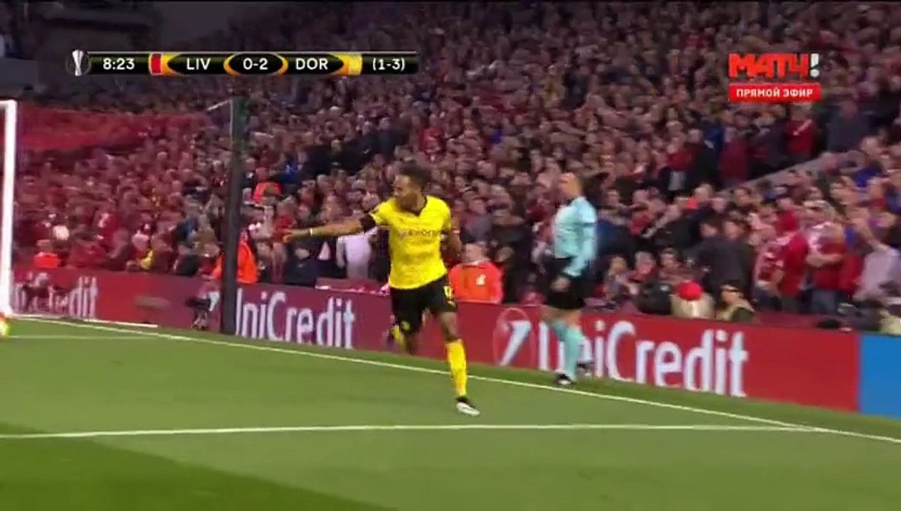 0-2 Pierre-Emerick Aubameyang Goal - Liverpool 0-2 Borussia Dortmund 14.04.2016