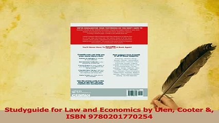 Read  Studyguide for Law and Economics by Ulen Cooter  ISBN 9780201770254 Ebook Free