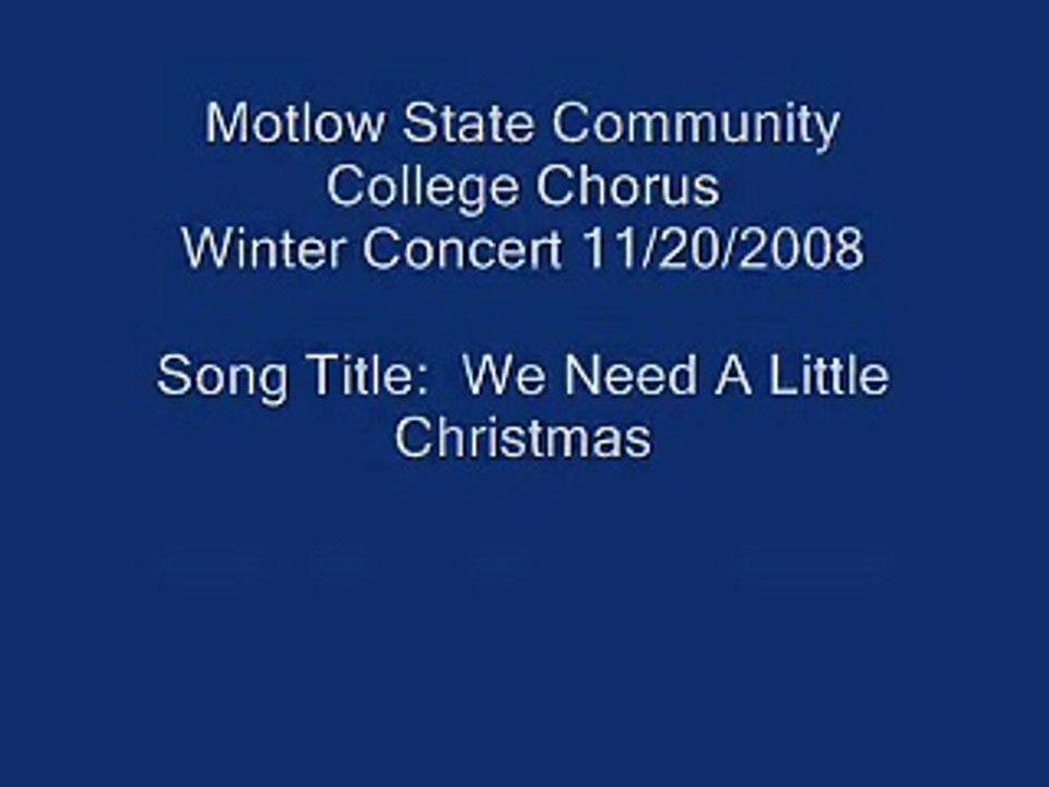 We Need A Little Christmas