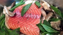 Salmon Fillet , Mushroom and French Beans