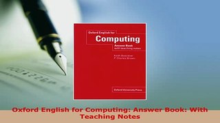 PDF  Oxford English for Computing Answer Book With Teaching Notes Download Full Ebook