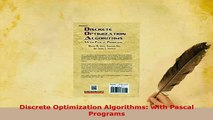 PDF  Discrete Optimization Algorithms with Pascal Programs Download Full Ebook