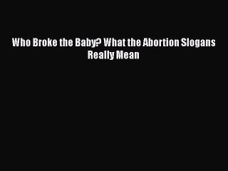 PDF Who Broke the Baby? What the Abortion Slogans Really Mean  Read Online