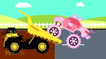 Peppa Pig Truck And Red Monster Truck For Children - Kids video