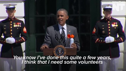 President Obama Invited Kids To Blow The Airhorn At Wounded Warriors Event
