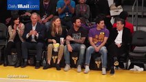 Adam Levine & wife Behati Prinsloo attend Kobe Bryant last game
