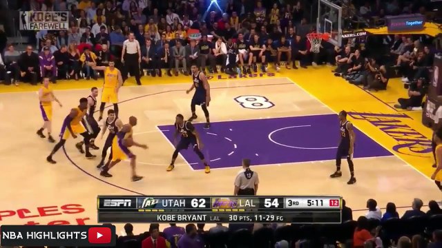 Kobe Bryant 60 Points highligthts [ JAZZ VS LAKERS] April 13,2016] NBA 2015.16 season