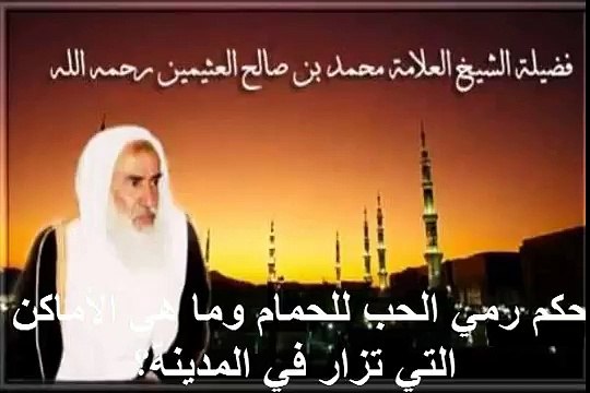 محمد بن عثيمين حكم رمي الحب للحمام وما هي الأماكن التي تزار في المدينة؟