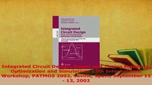 Download  Integrated Circuit Design Power and Timing Modeling Optimization and Simulation 12th  EBook