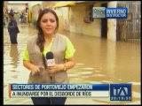 Sectores de Portoviejo empezaron a inundarse por desborde de ríos