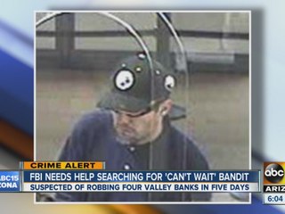 FBI looking for man who robbed four banks in five days