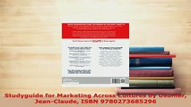 PDF  Studyguide for Marketing Across Cultures by Usunier JeanClaude ISBN 9780273685296 Download Online