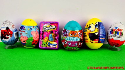 Spider Man and Spongebob - Shopkins Kinder Surprise Peppa Pig Moshi Monsters - Surprise Egg