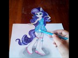 How to draw My Little pony Equestria girls Rainbow rocks Rarity MLP characters