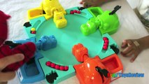 Hungry Hungry Hippo eats Disney Cars Micro Drifters Family Fun Game Surprise Egg toys Spiderman