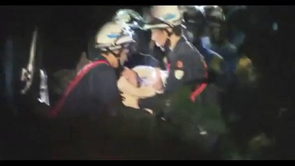 Baby rescued from Japan earthquake rubble.