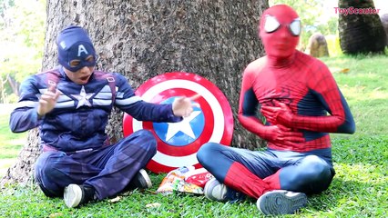 CAPTAIN AMERICA Treasure Hunting w/ Spiderman & Venom - Funny Superhero Movie in Real Life
