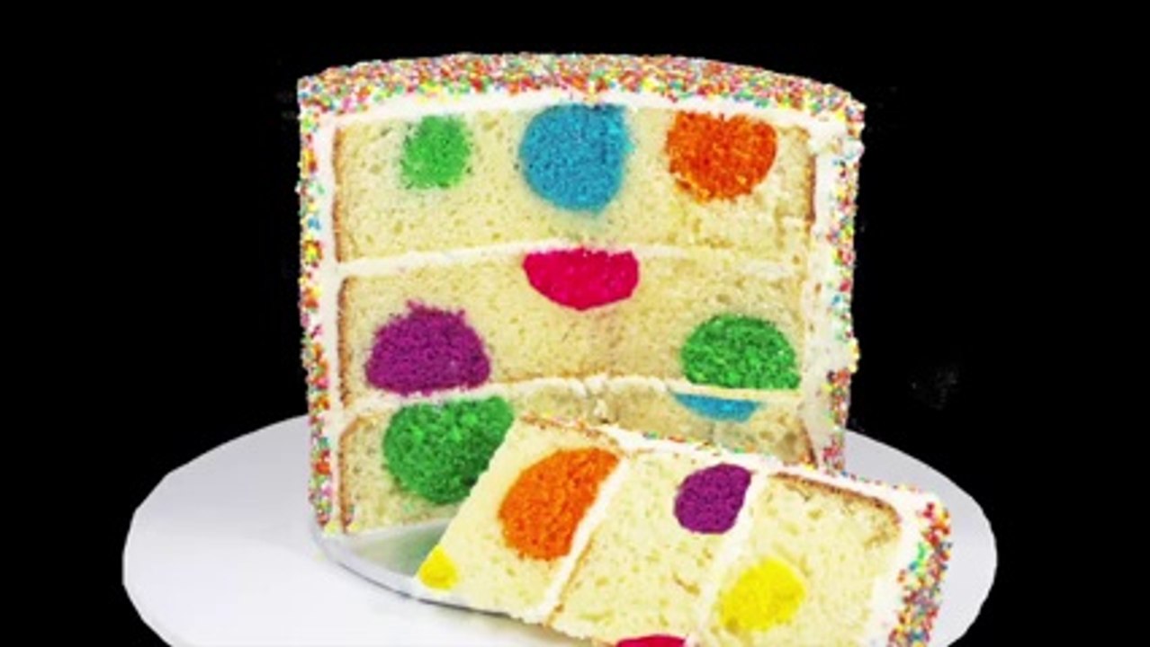 polka dot cake very easy n simple trick to make polka dot cake dailymotion