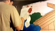 Time lapse painting graffiti princess mononoke art