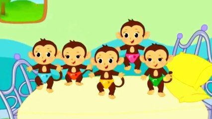 Five Little Monkeys Jumping On The Bed | ABC Song Nursery Rhymes | Song Five Little Monkeys