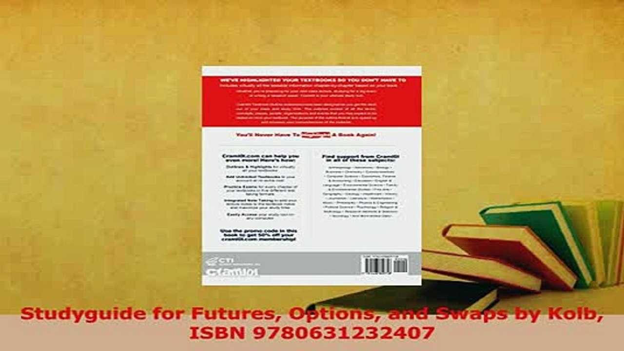 PDF  Studyguide for Futures Options and Swaps by Kolb ISBN 9780631232407 Read Full Ebook