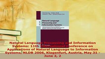 Download  Natural Language Processing and Information Systems 11th International Conference on Free Books