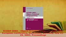 PDF  ECOOP 2003  ObjectOriented Programming 17th European Conference Darmstadt Germany July  Read Online