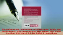 Download  Reconfigurable Computing Architectures Tools and Applications 4th International Workshop Free Books