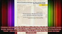 Read  Thomas Bernhard ein Spätgnostiker Das Motiv des FremdSeins in der Gnosis und mögliche  Full EBook