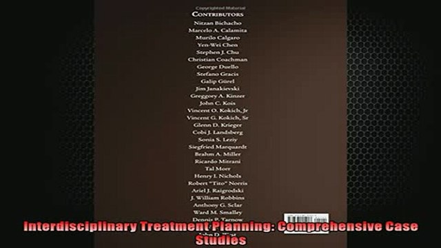 FREE PDF Interdisciplinary Treatment Planning Comprehensive Case Studies DOWNLOAD ONLINE