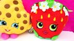 Shopkins Giant Season 1 Kooky Cookie + Strawberry Kiss Plushy Pillow Toys - Cookieswirlc