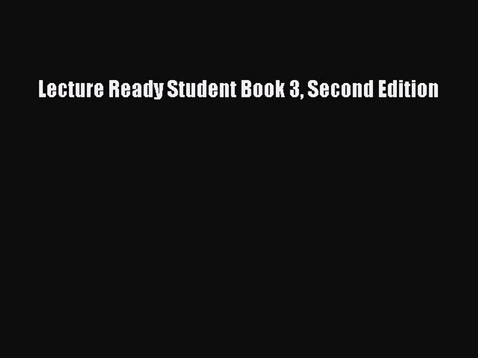 Download Lecture Ready Student Book 3 Second Edition PDF Free