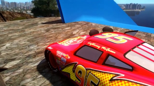 Cars Songs For Kids ♪ Rig a jig jig ♪ BIG RAMP and Mickey Mouse