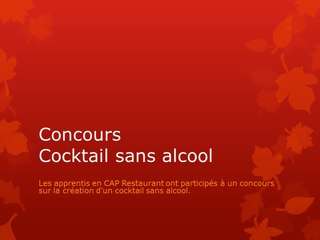 Concours coktail sans alcool