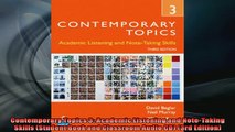 READ book  Contemporary Topics 3 Academic Listening and NoteTaking Skills Student Book and  DOWNLOAD ONLINE
