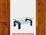 Global Furniture USA T646 Clear/Frosted Occasional Coffee Table with Dark Walnut Legs