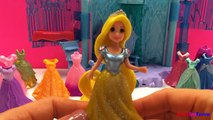 Disney Frozen Queen Elsa invites Princess Rapunzel to the Ice Palace for Magi Clip dress up games
