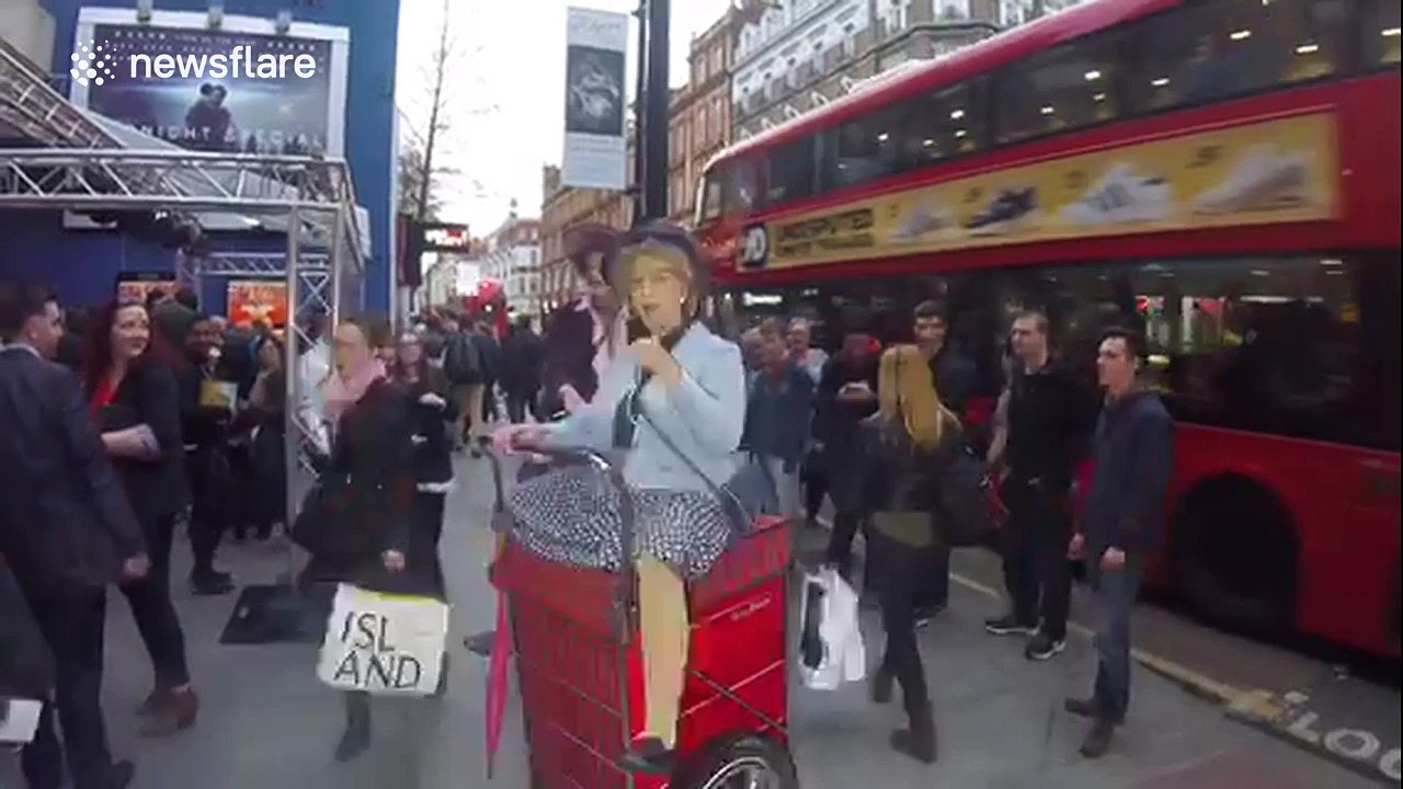 Two 'grannies' on motorised trolleys ride around London