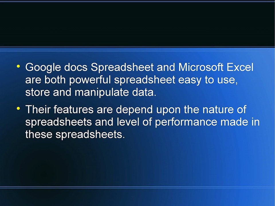 Which Beats Google Docs Spreadsheet or Excel