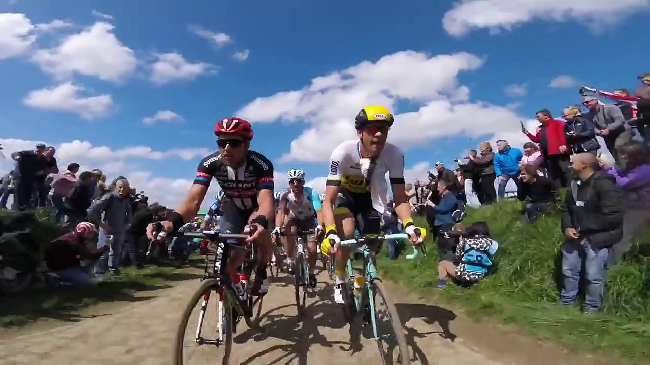 Paris Roubaix 2016 On-Bike Highlights including Cancellara crash